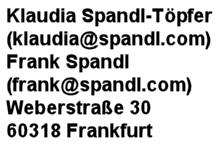 Unsere Adressen - zur SPAM-Vermeidung als Bild